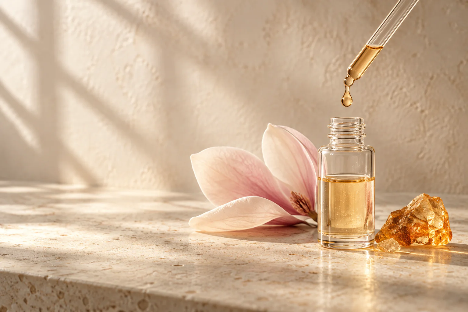 Golden fragrance essence and magnolia